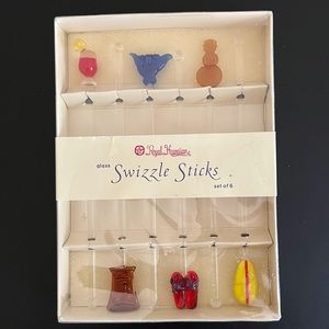 Royal Hawaiian vintage Glass swizzle sticks